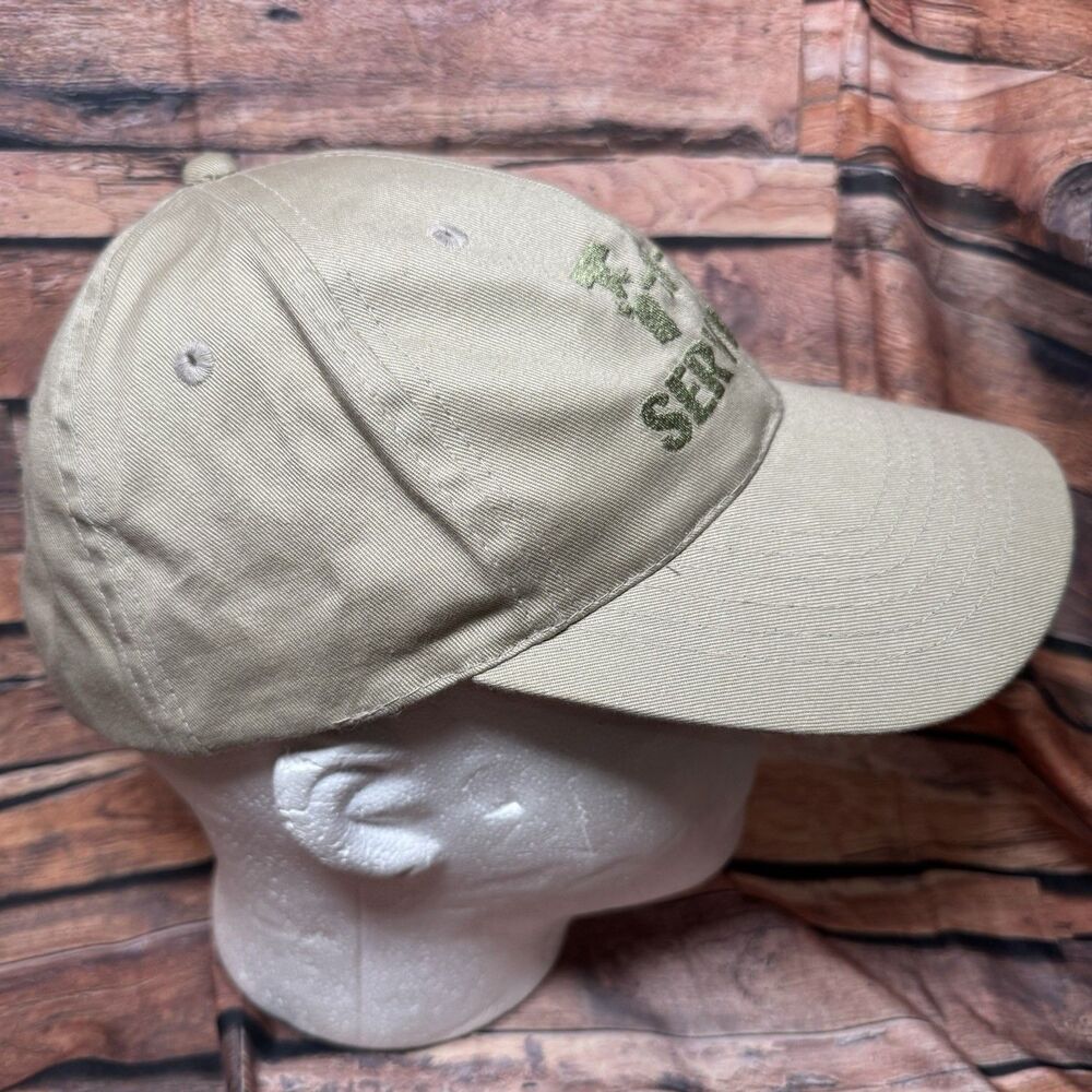 TnT Services Trucker Hat Cap Tan Beige Adjustable Hook Loop Strapback Otto 18-55 - Picture 2 of 7